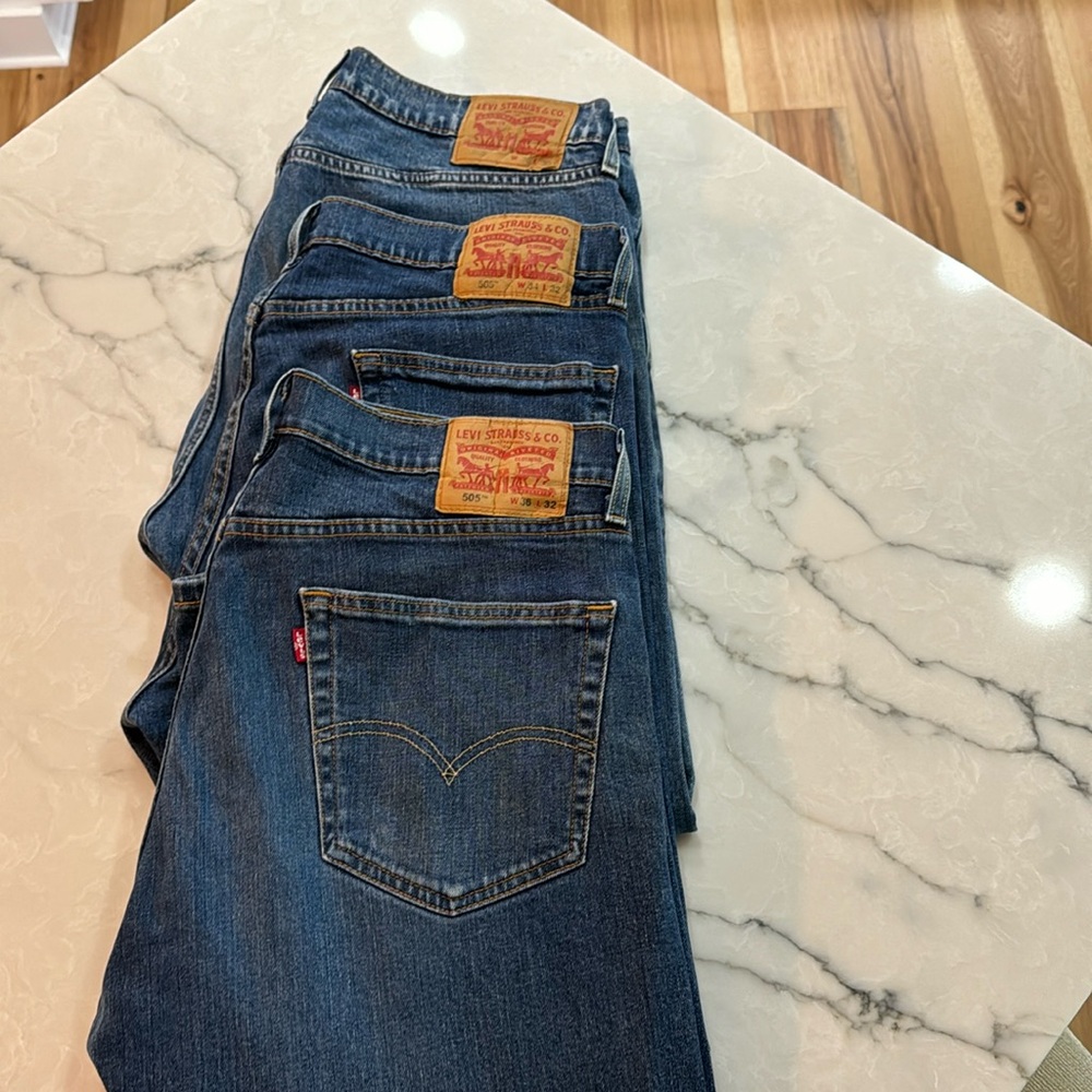 Three pair of men’s 505 Levi’s